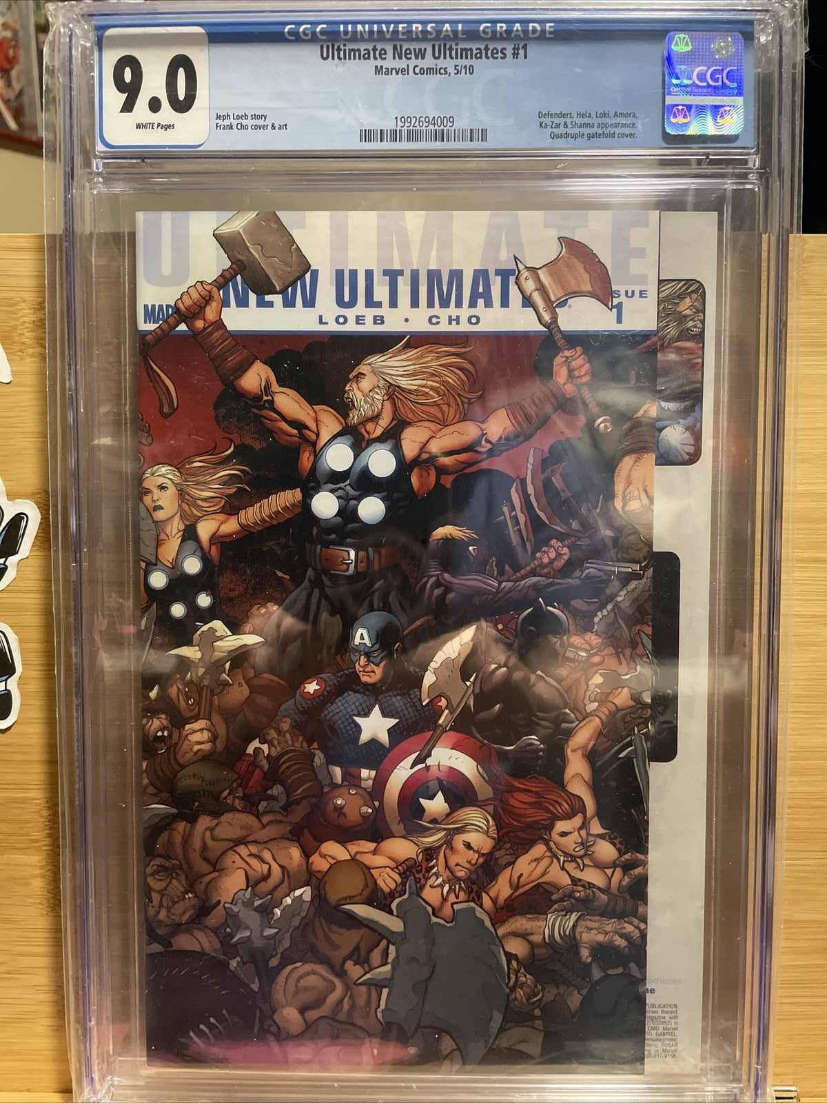 ULTIMATE NEW ULTIMATES # 1 CGC 9.0 MARVEL 2010 QUADRUPLE GATEFOLD WRAP COVER WP