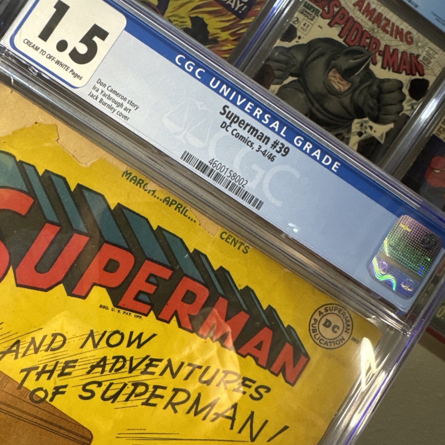Superman #39 1946 CGC 1.5 (Don Cameron Story, Jack Burnley Cover) Rare Early #