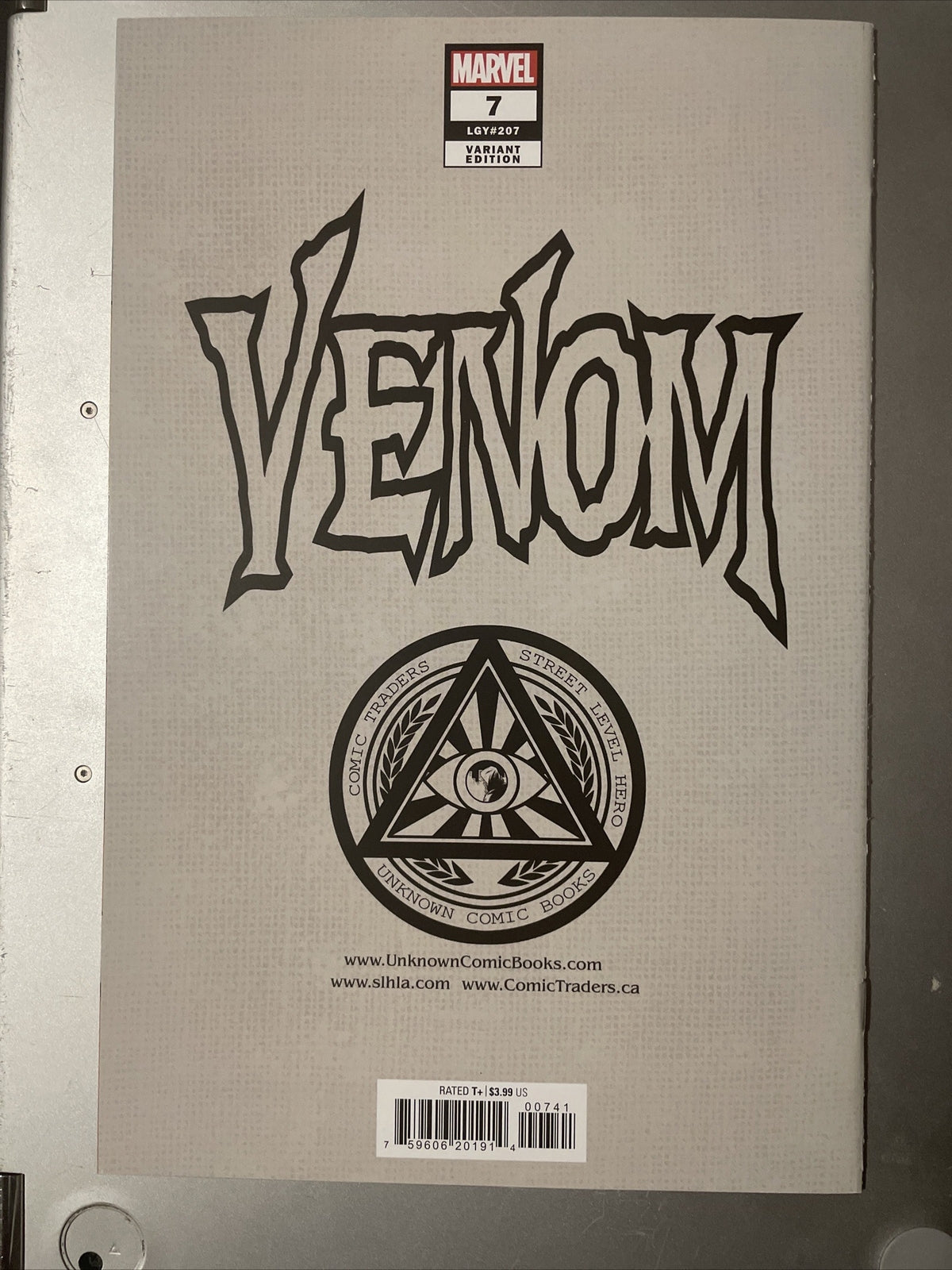 Venom #7 Lgc#207 Marvel Comic Dell Otto Unknown Comics Variant Pristine Cond NM+