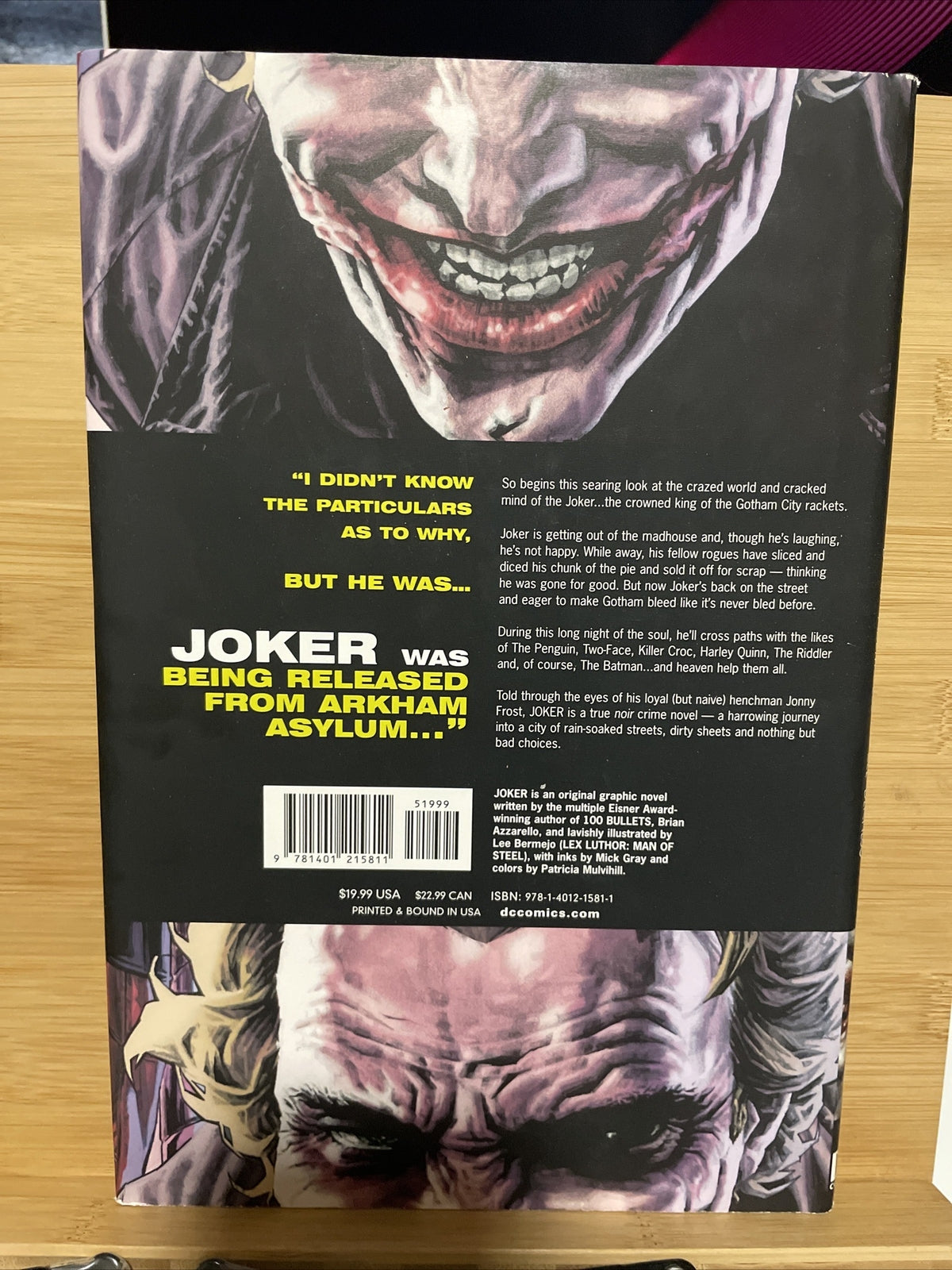 2008 DC Comics JOKER 3rd Print HC - TPB - BRIAN AZZARELLO / LEE BERMEJO - NM/MT