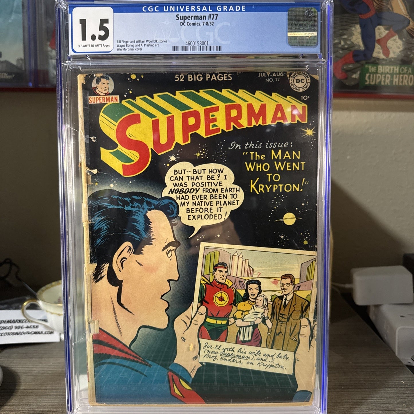 Superman #77 1952 CGC 1.5 (Wayne Boring/Al Plastino Art) Rare Book In Any Grade