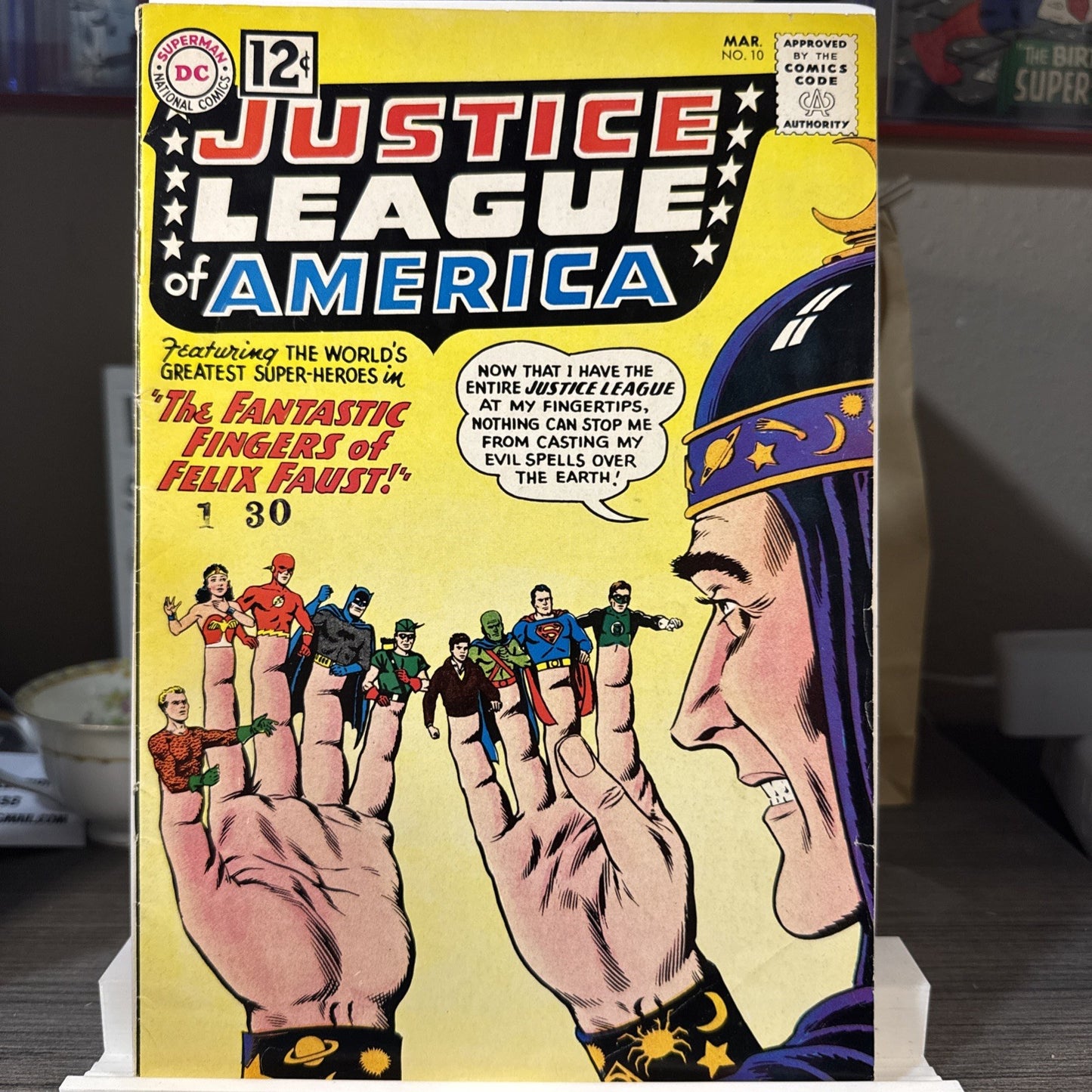 Justice League of America #10 (1962) 1st App Felix Faust &Demons Three F+ SILVER