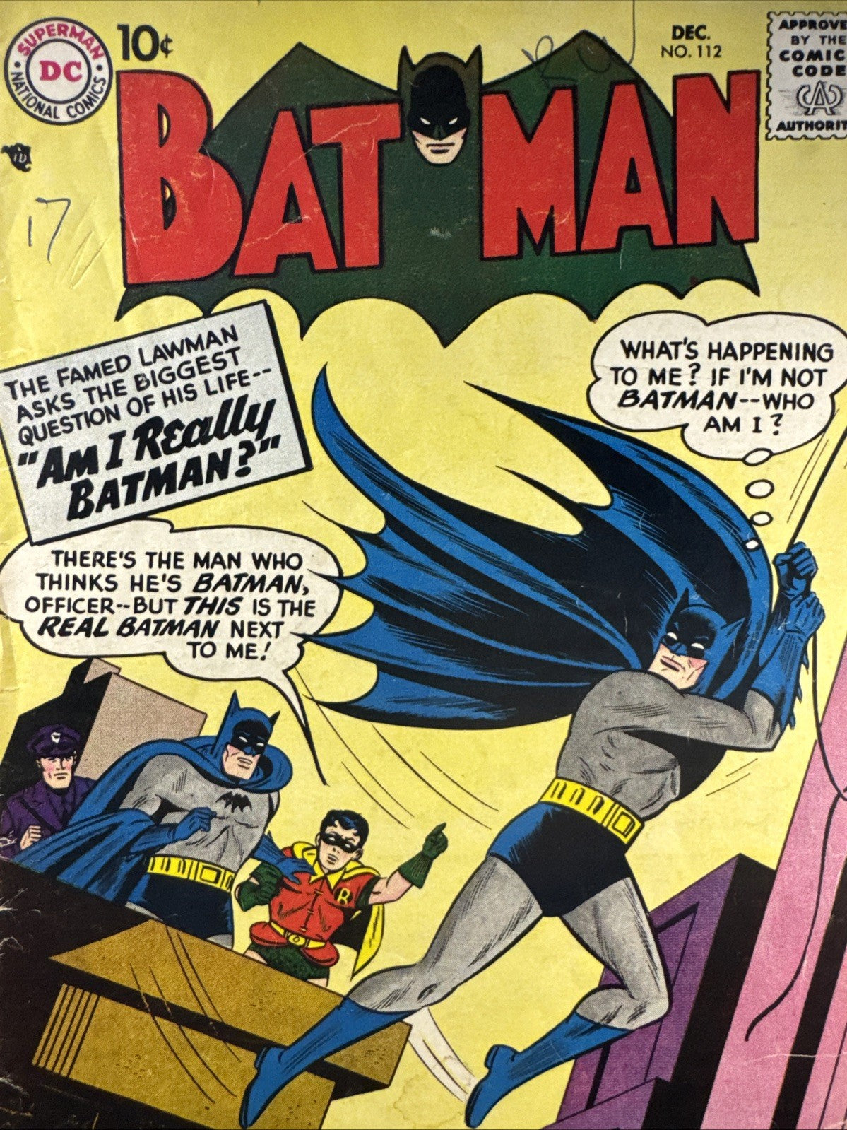 Batman #112 Vintage 1957 DC National Comics 10 Cent Early Silver Age Key RARE G+