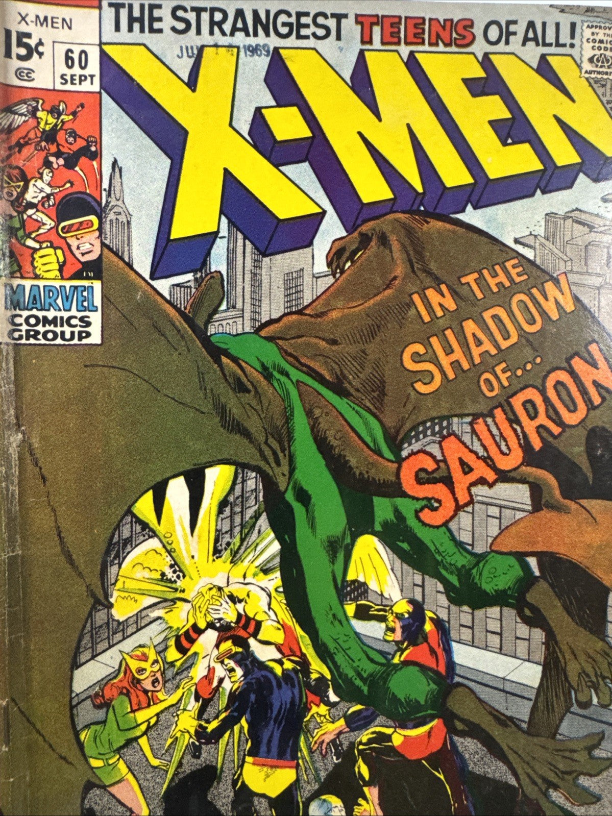 The X-Men #60—1st App of Sauron—Neal Adams Goodness!— VG Marvel 1969 SILVER