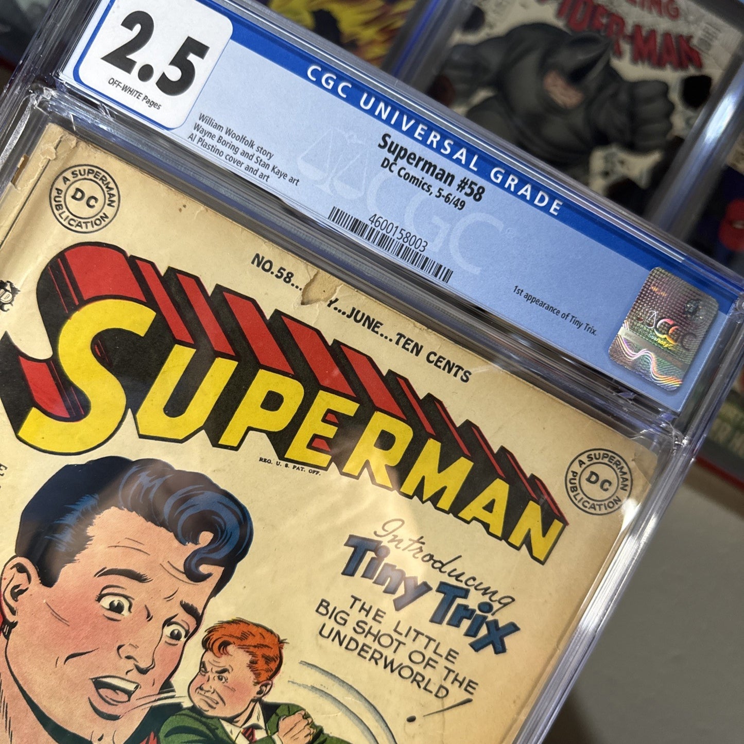 Superman #58 1949 CGC 2.5 (1st App of Tiny Trix) OW Pages Rare!