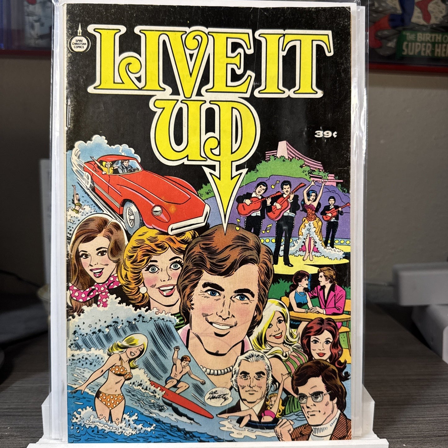 LIVE IT UP #1 1976 SPIRE CHRISTIAN COMIC BOOK AL HARTLEY COVER BRONZE 39c Cover