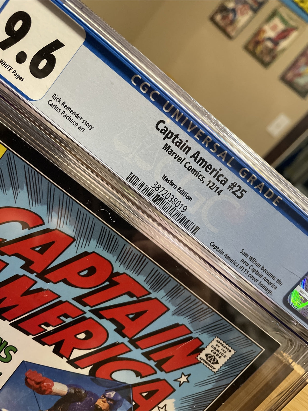 CAPTAIN AMERICA #25 Hasbro 1:15 Variant 1st Sam Wilson Falcon as Cap CGC 9.6 Key