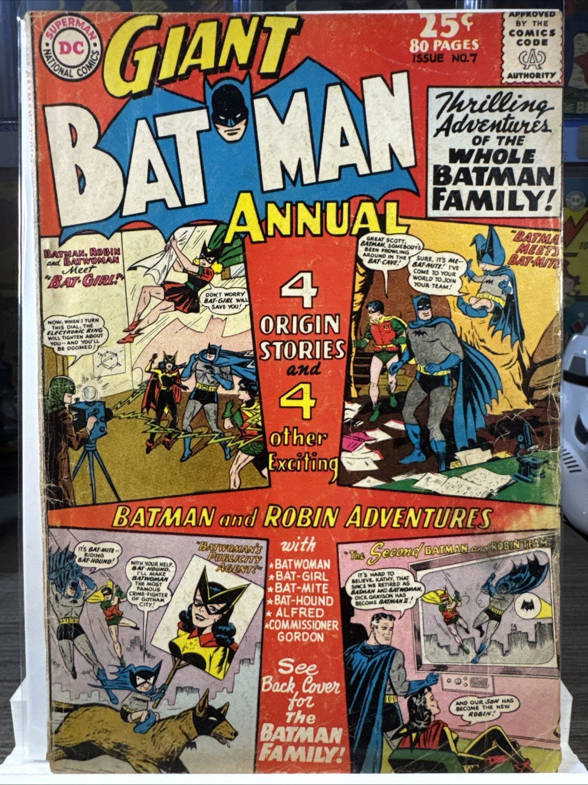 Batman Annual #7 (DC Comics 1964) G SILVER Cool Back Cover Poster Origin Stories