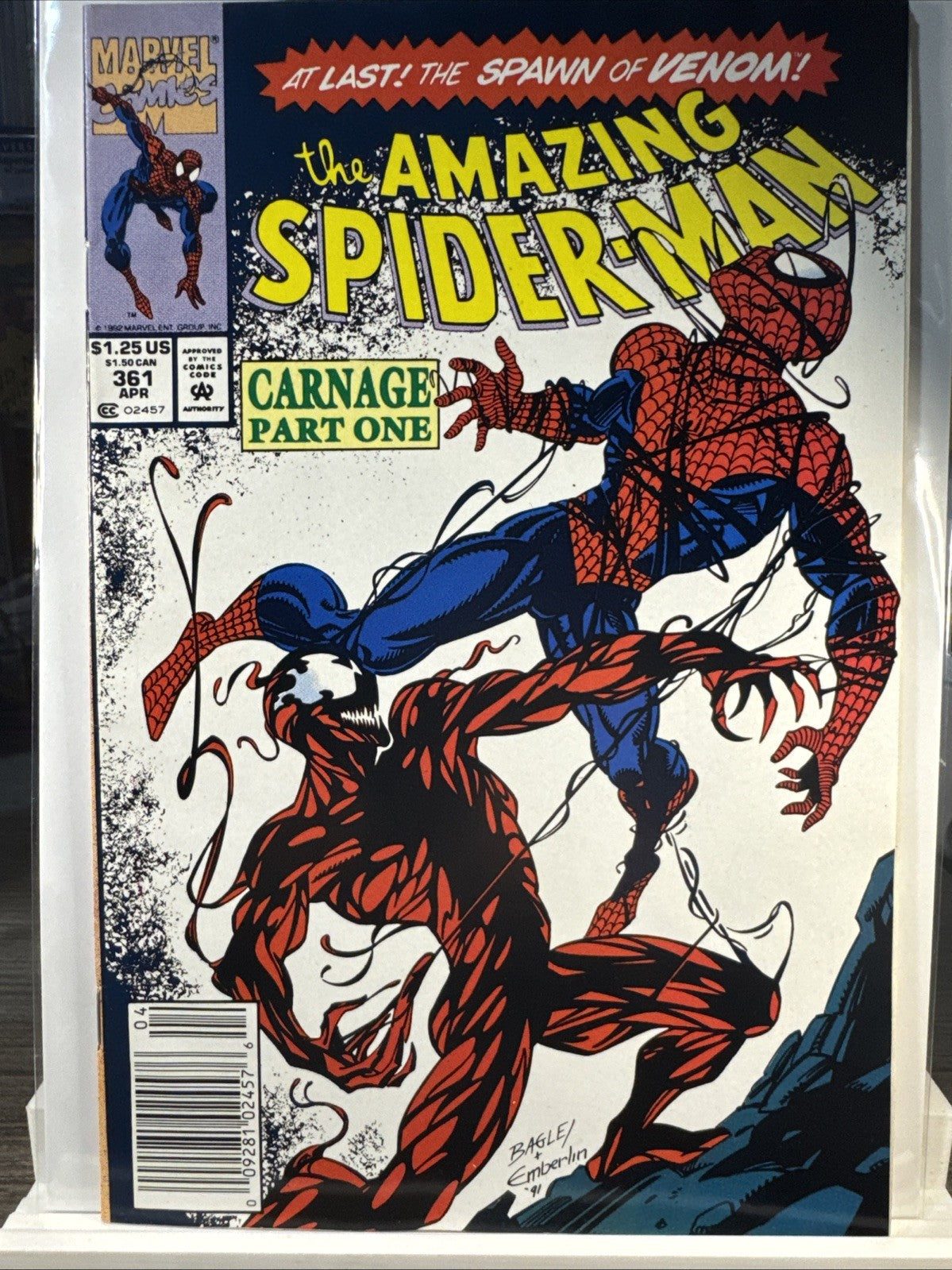 Amazing Spider-Man #361 Newsstand Variant (Marvel 1992) First Carnage COPPER KEY
