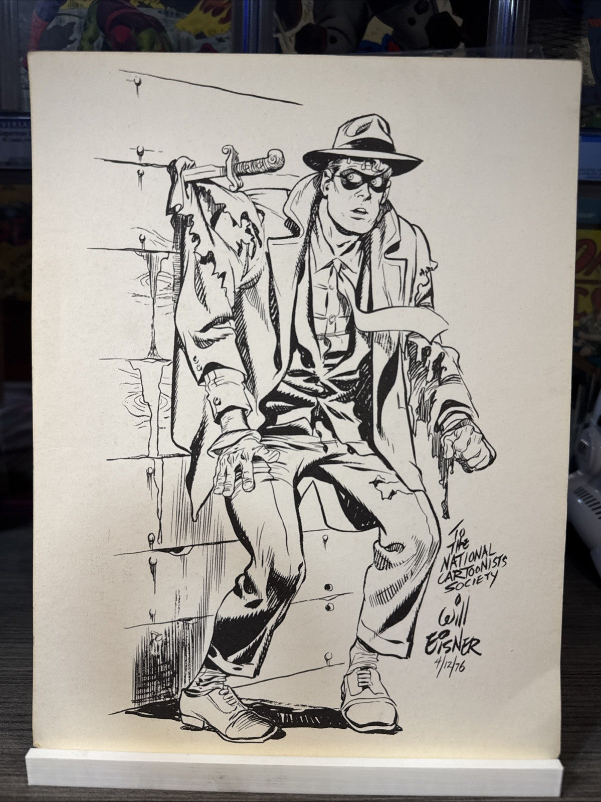 WILL EISNER ** The SPIRIT * b/w print* dated 4/12/76 National Cartoonist Society