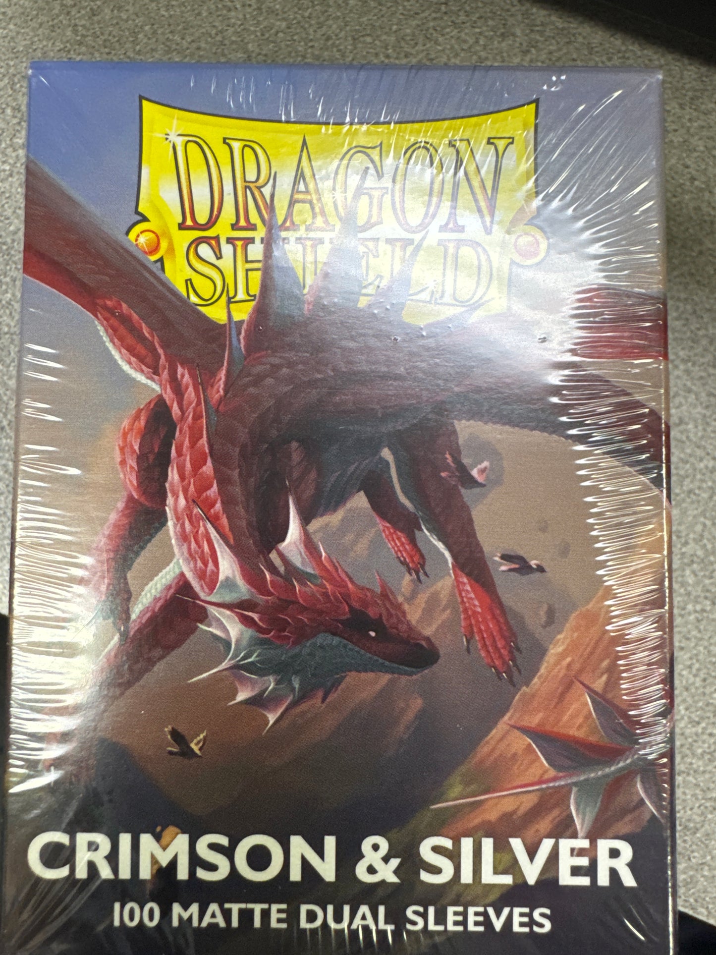 Dragon Shield Sleeves (100ct) - Crimson & Silver
