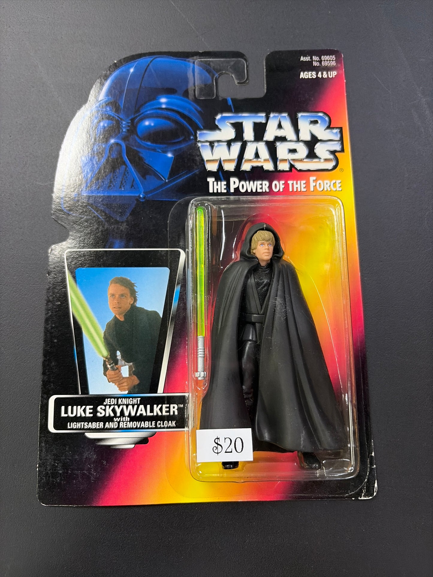 Star Wars Luke Skywalker with lightsaber and removable cloak toy