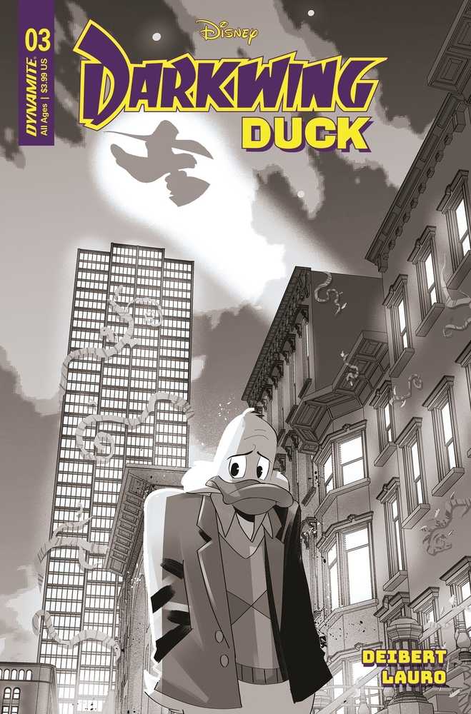 Darkwing Duck #3 Cover W 10 Copy Foc Variant Edition Kambadais Black & White
