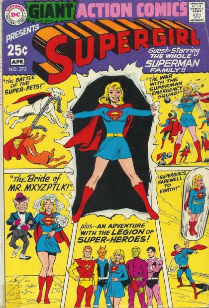 Action Comics, Vol. 1 The Battle of the Super-Pets!; The Bride of Mr. Mxyzptlk!; Supergirl's Farewell to Earth!; The War Between Supergirl and the Superman Emergency Squad!; Supergirl's Greatest Challenge! 373