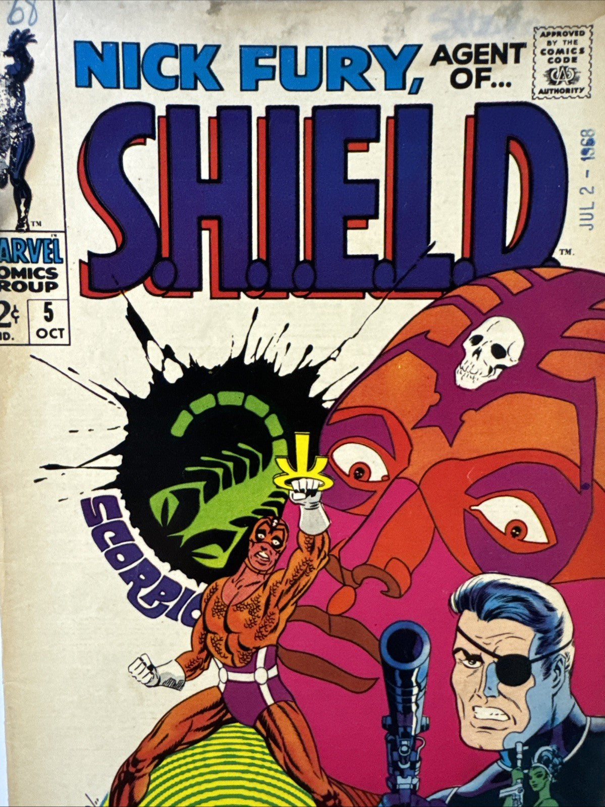 Nick Fury, Agent of Shield #5 (Marvel Comics October 1968) READER COPY