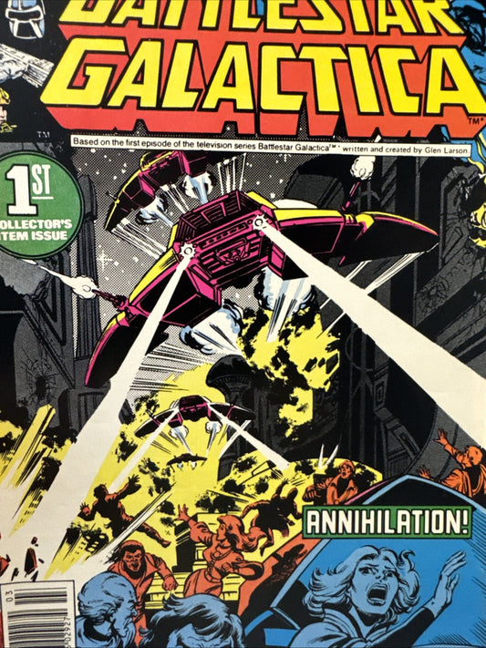 BATTLESTAR GALACTICA 1 VF+ 8.5 HIGH GRADE MARVEL BRONZE 1978 KEY NEWSSTAND