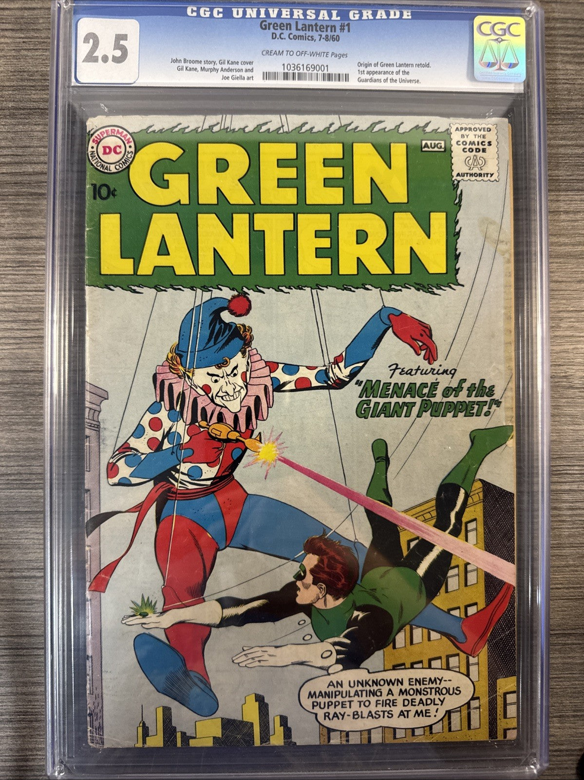 Green Lantern 1 CGC 2.5 1960 1st Guardians of the Universe SILVER KEY