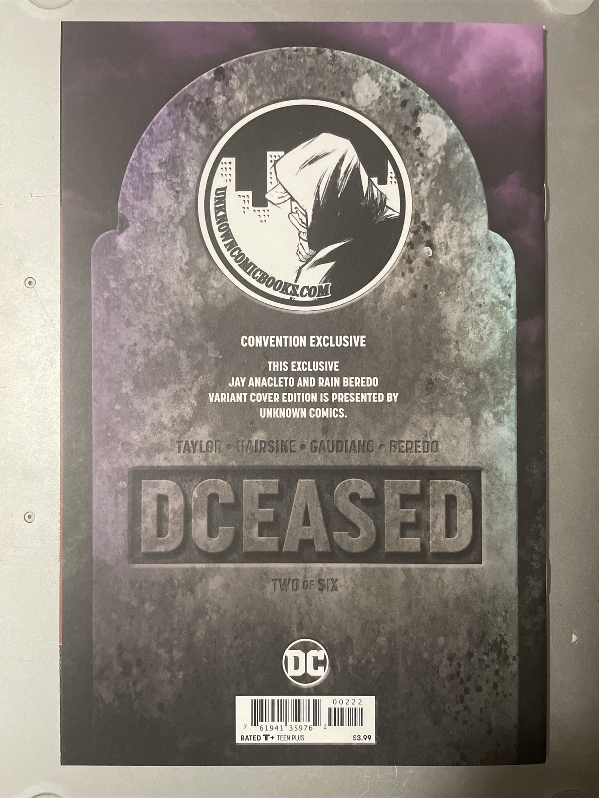 DCEASED #2 JAY ANACLETO Conv Exclusive Virgin Variant ADAM HUGHES Homage Perfect