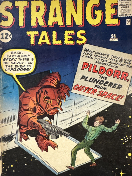 Strange Tales #94 (Marvel 1962) Low Grade Detached Cover SILVER Pre-Hero KEY