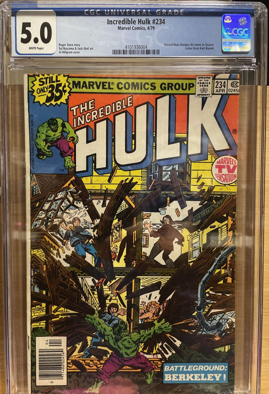 INCREDIBLE HULK #234 CGC 5.0 WP!! 1st QUASAR(MARVEL BOY) MCU 1979 NEWSSTAND