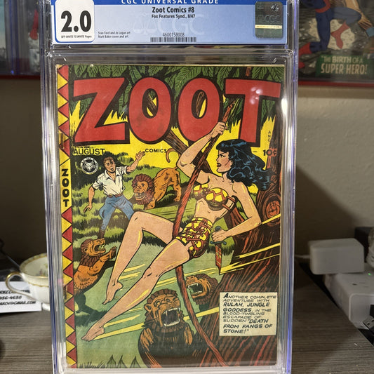 Zoot Comics #8 Classic Cover Good Girl Golden Age Matt Baker Comic 1947 CGC 2.0