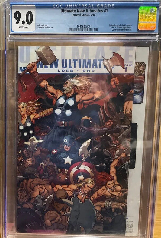 ULTIMATE NEW ULTIMATES # 1 CGC 9.0 MARVEL 2010 QUADRUPLE GATEFOLD WRAP COVER WP