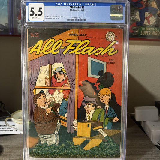 All-Flash #22 (DC Comics April-May 1946) CGC 5.5 Gorgeous Looking Golden Age!
