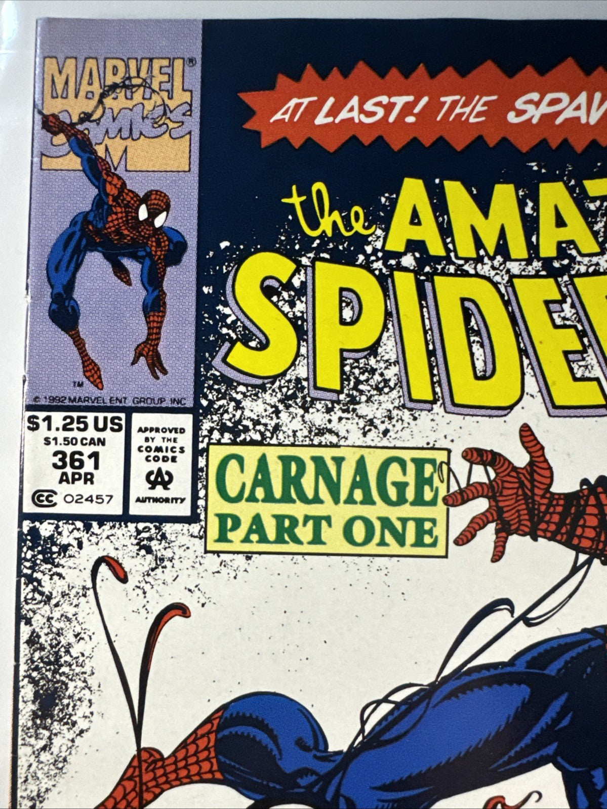 Amazing Spider-Man #361 Newsstand Variant (Marvel 1992) First Carnage COPPER KEY