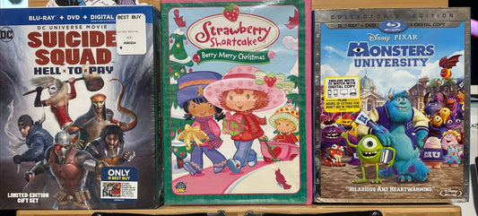 Monsters University Blu-ray + DVD w/ Suicide Squad  & Strawberry NEW! SEALED!