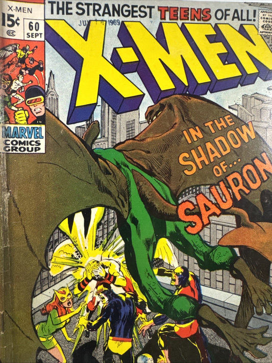 The X-Men #60—1st App of Sauron—Neal Adams Goodness!— VG Marvel 1969 SILVER