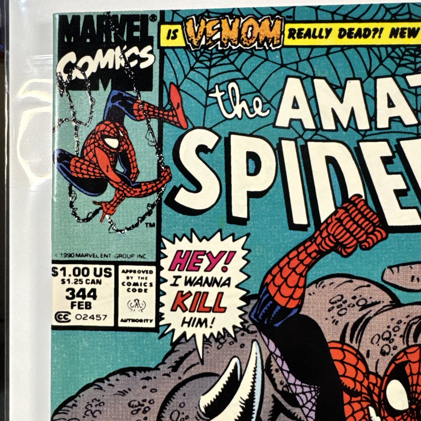 Amazing Spider-Man #344 Marvel 1991 Newsstand 1st App Cletus Kasady NM- COPPER