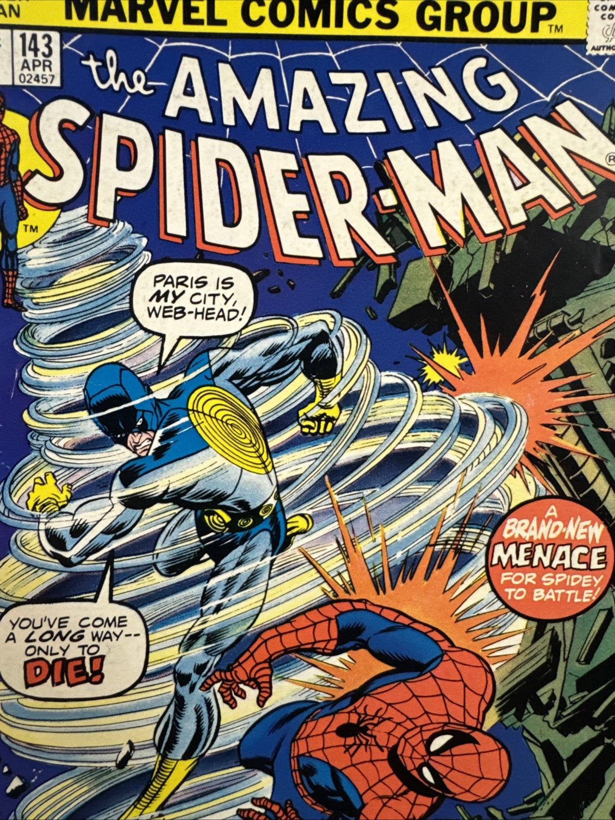 The Amazing Spider-Man #143 (Marvel Comics1975) BRONZE KEY 1st App Cyclone