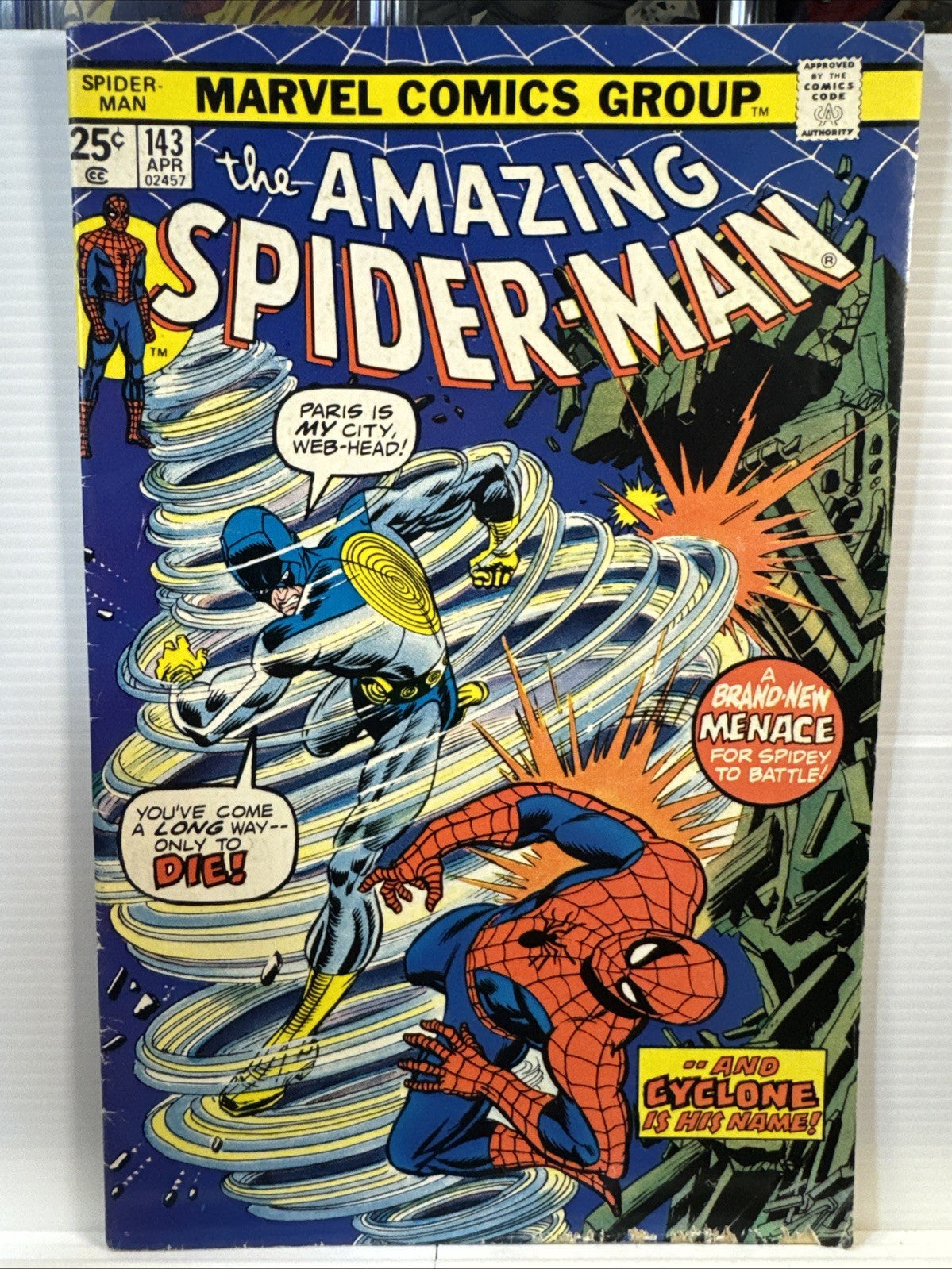 The Amazing Spider-Man #143 (Marvel Comics1975) BRONZE KEY 1st App Cyclone