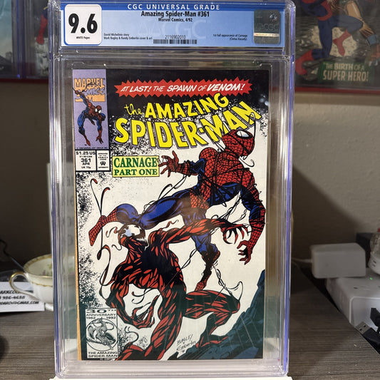 Amazing Spiderman #361 CGC 9.6 White Pages 1st App of Carnage (Marvel 1992)