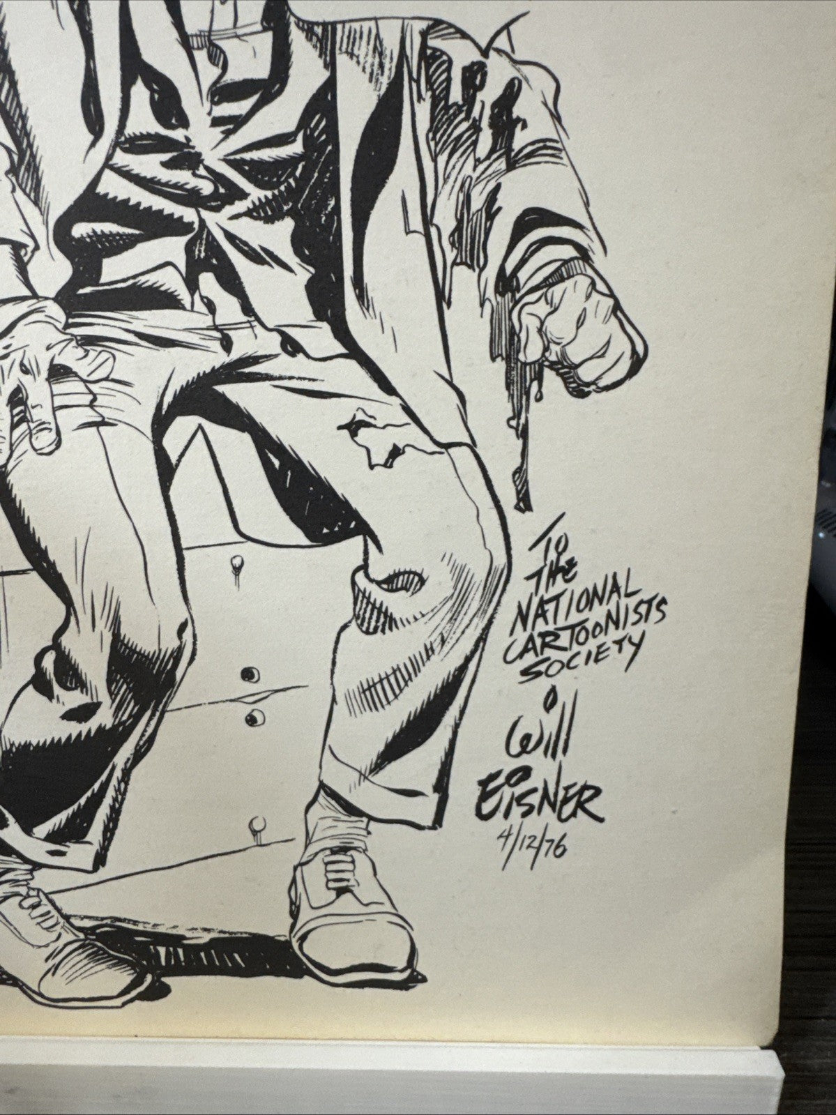 WILL EISNER ** The SPIRIT * b/w print* dated 4/12/76 National Cartoonist Society
