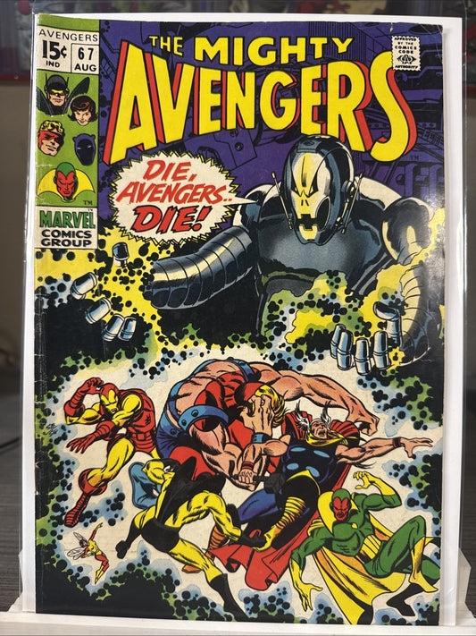 Marvel Comics The Mighty Avengers #67 1969 Ultron Cover Iron Man Thor  F- SILVER