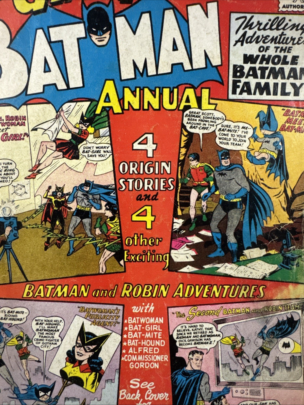 Batman Annual #7 (DC Comics 1964) G SILVER Cool Back Cover Poster Origin Stories