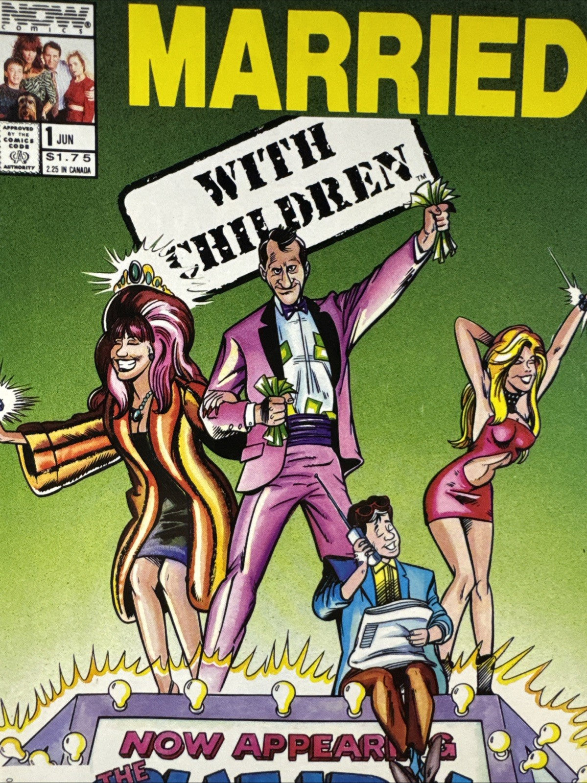 Married... with Children #1 Newsstand (NOW 1990) VF+\NM-1st Comic App COPPER KEY