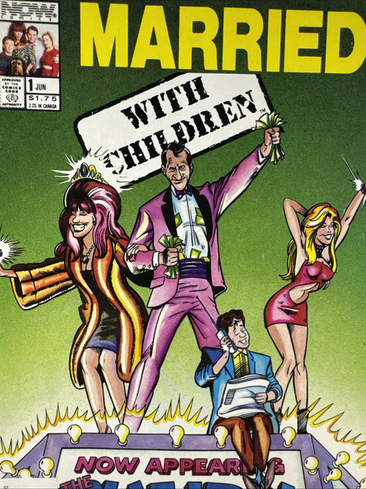 Married... with Children #1 Newsstand (NOW 1990) VF+\NM-1st Comic App COPPER KEY