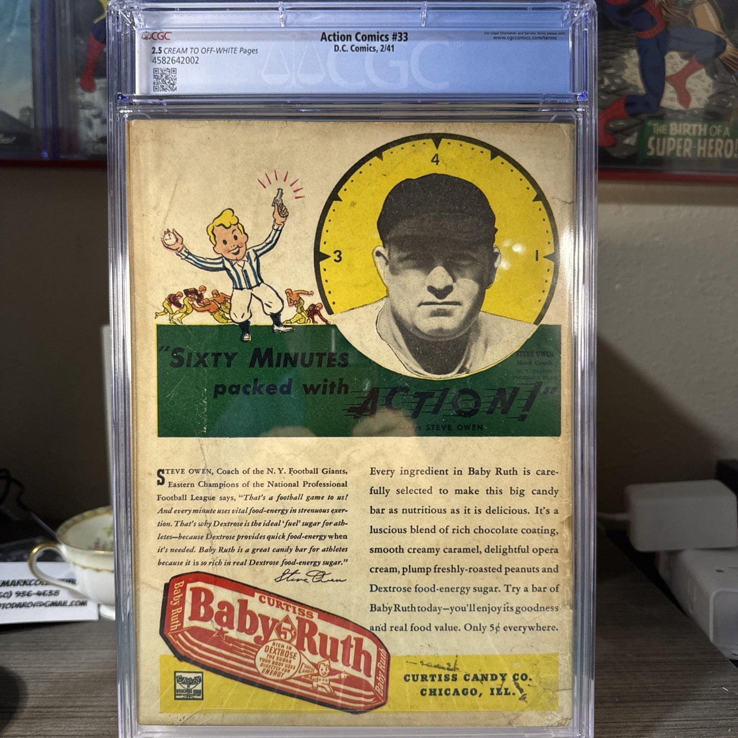 Super Rare! 1941 Action Comics #33 Superman Key Origin of Mr. America CGC 2.5