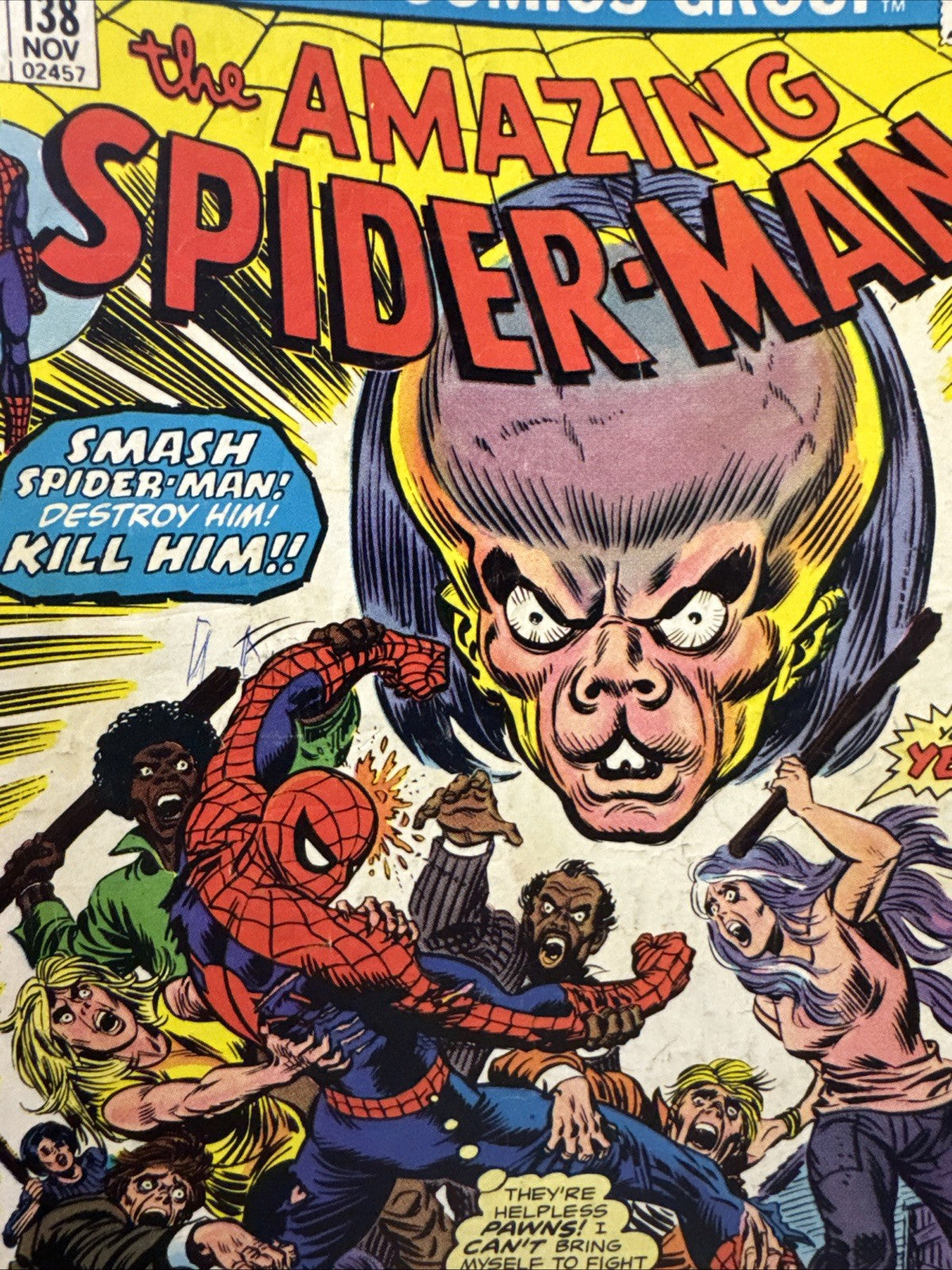 The Amazing Spider-Man #138 (Marvel Comics November 1974) Has MVS KEY BRONZE