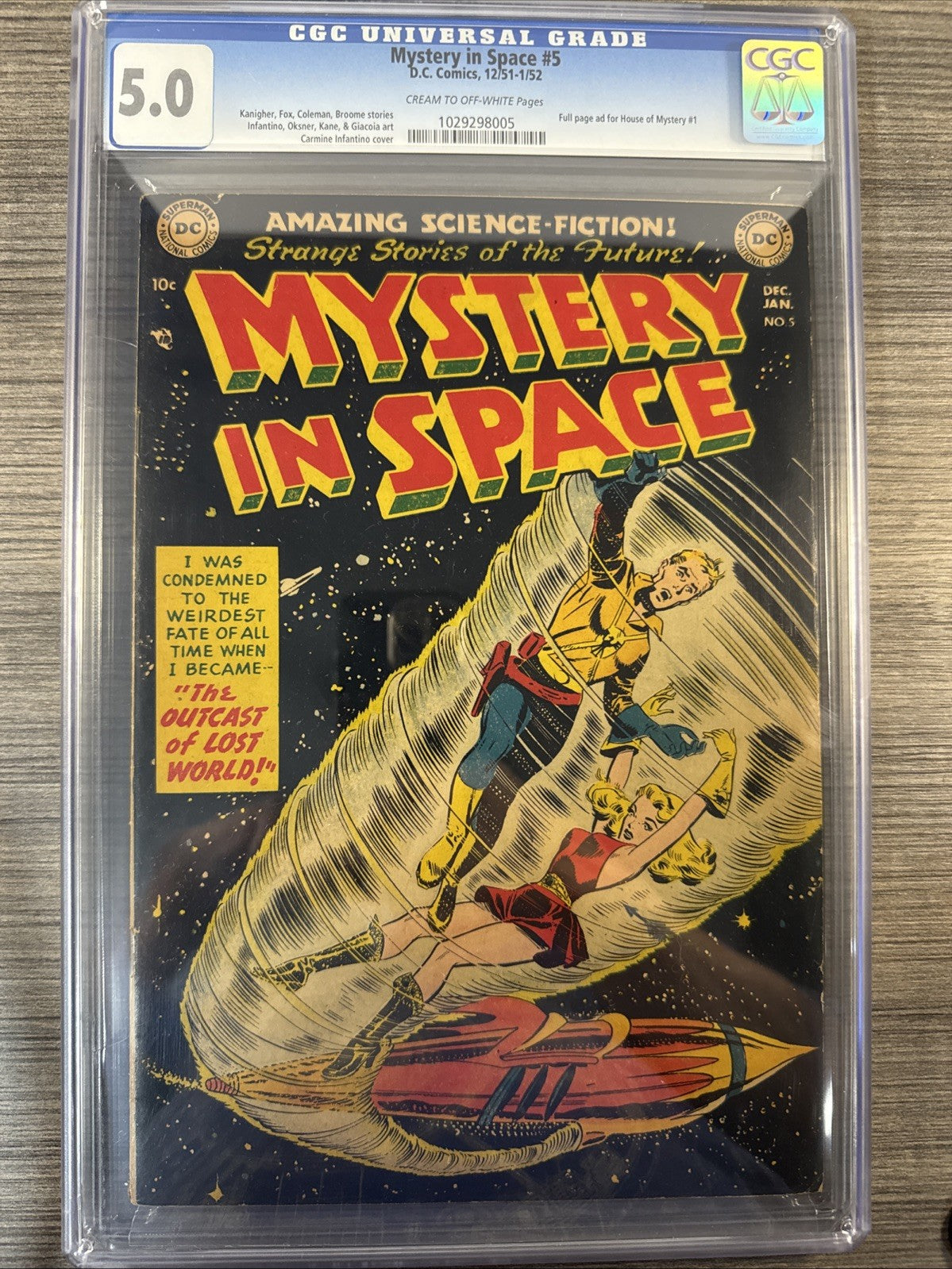 Mystery in Space #5 CGC 5.0 DC Comics December 1951-January 1952 SILVER