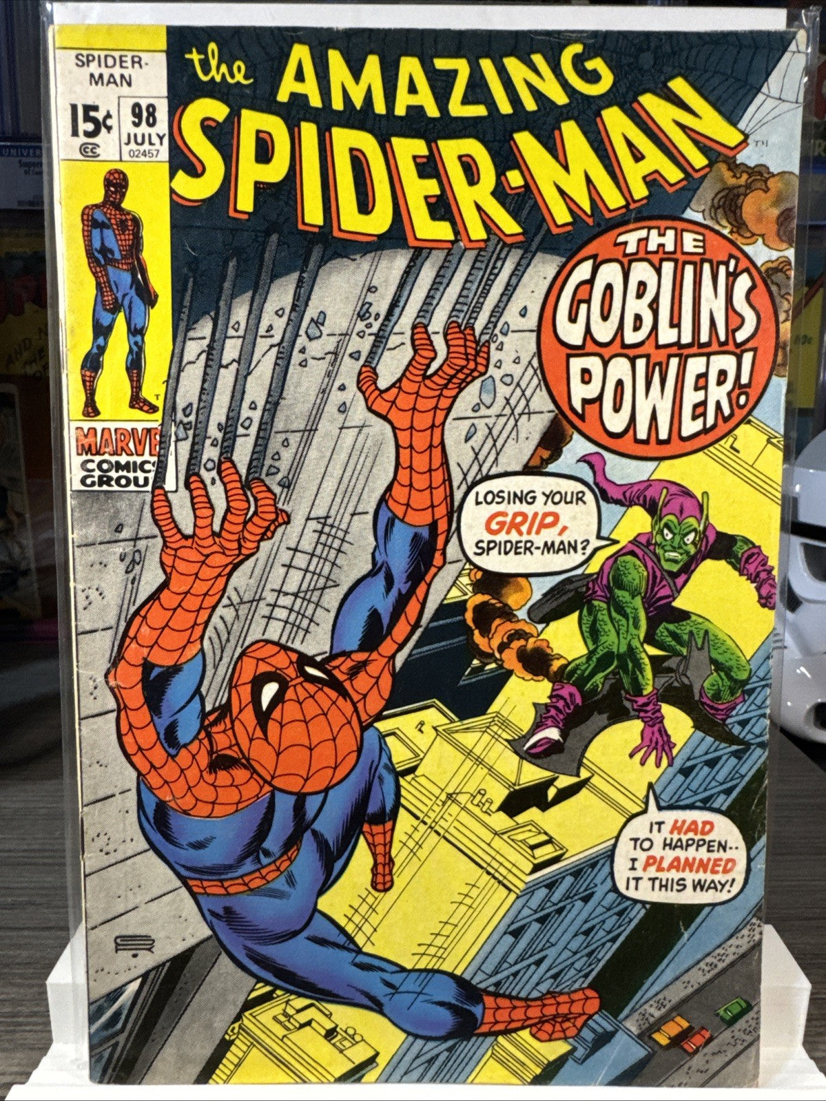 The Amazing Spider-Man #98 (Marvel Comic 1971) BRONZE F- KEY Controversial Drug