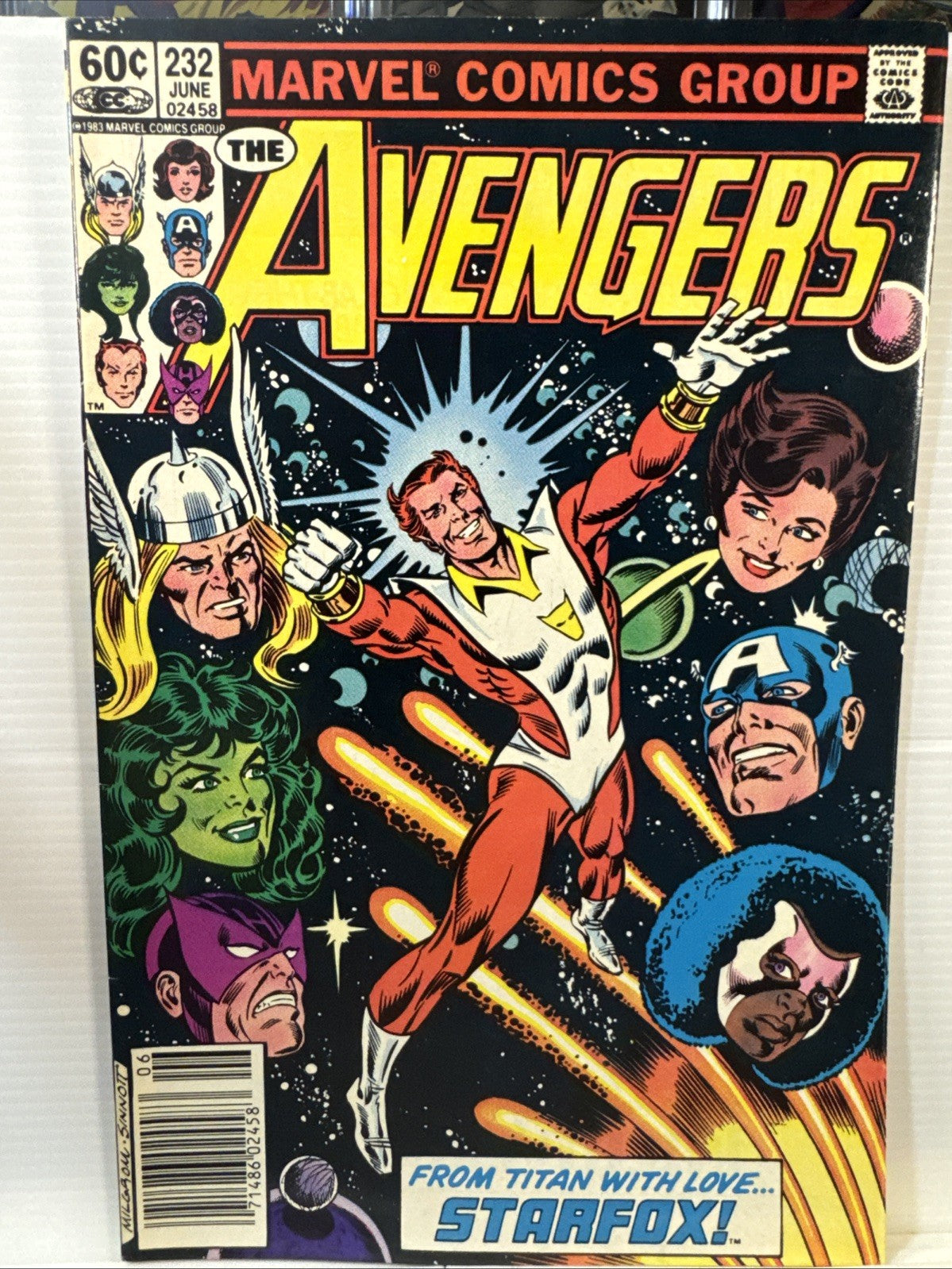 The Avengers #232 Newsstand Variant (Marvel Comics June 1983) KEY BRONZE Starfox