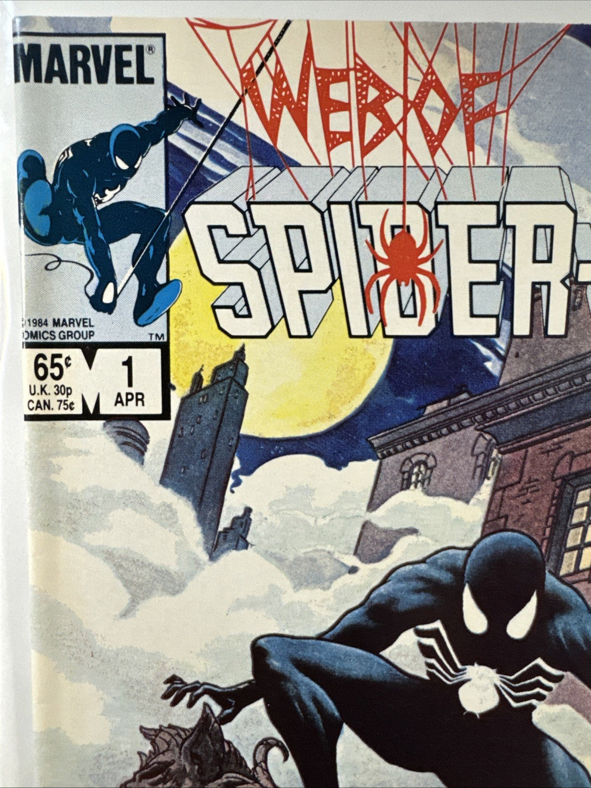 Web of Spider-Man #1 Marvel 1985 COPPER KEY Beautiful Charles Vess Painted Cover