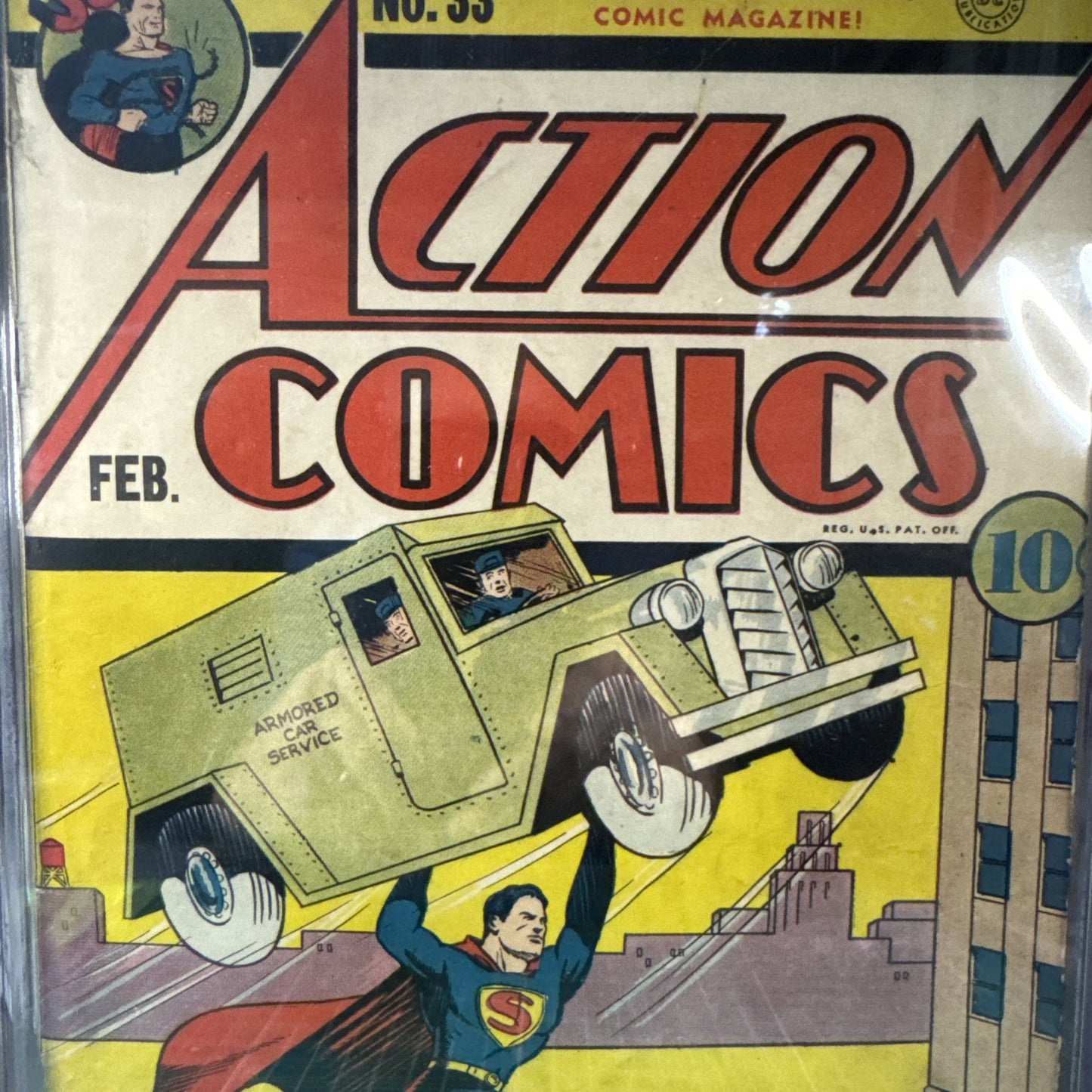 Super Rare! 1941 Action Comics #33 Superman Key Origin of Mr. America CGC 2.5
