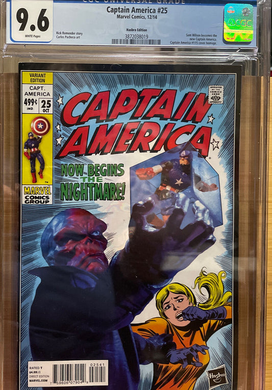 CAPTAIN AMERICA #25 Hasbro 1:15 Variant 1st Sam Wilson Falcon as Cap CGC 9.6 Key