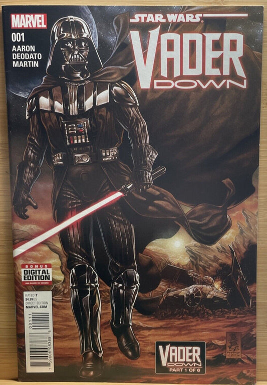 STAR WARS VADER DOWN 1 MARK BROOKS COVER 2015 MARVEL COMICS NM