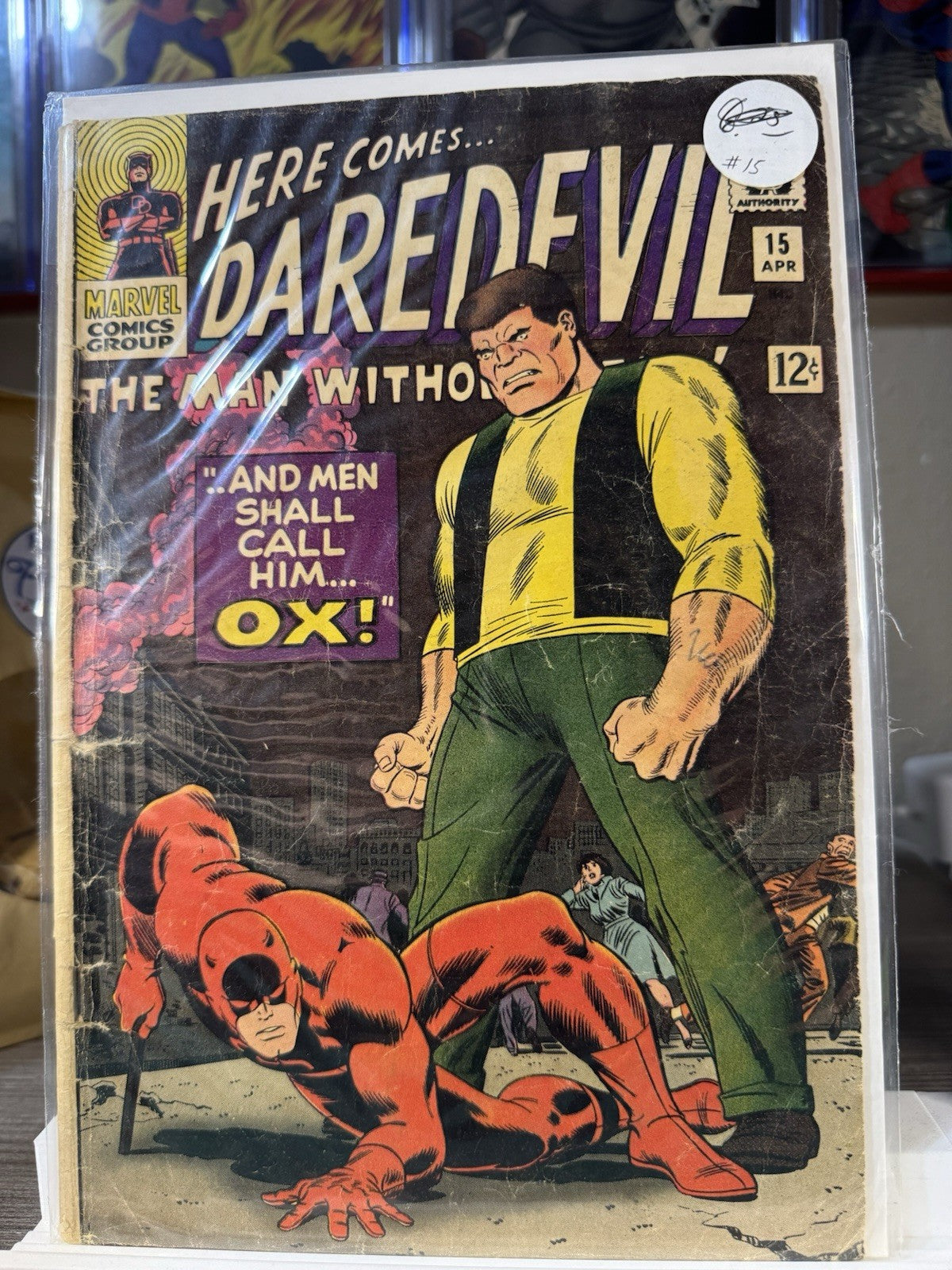 Daredevil #15 ~ 1st Appearance Ox ~  Marvel 1966 ~ John Romita Sr Art GD+ SILVER