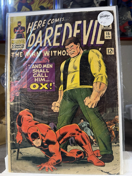 Daredevil #15 ~ 1st Appearance Ox ~  Marvel 1966 ~ John Romita Sr Art GD+ SILVER